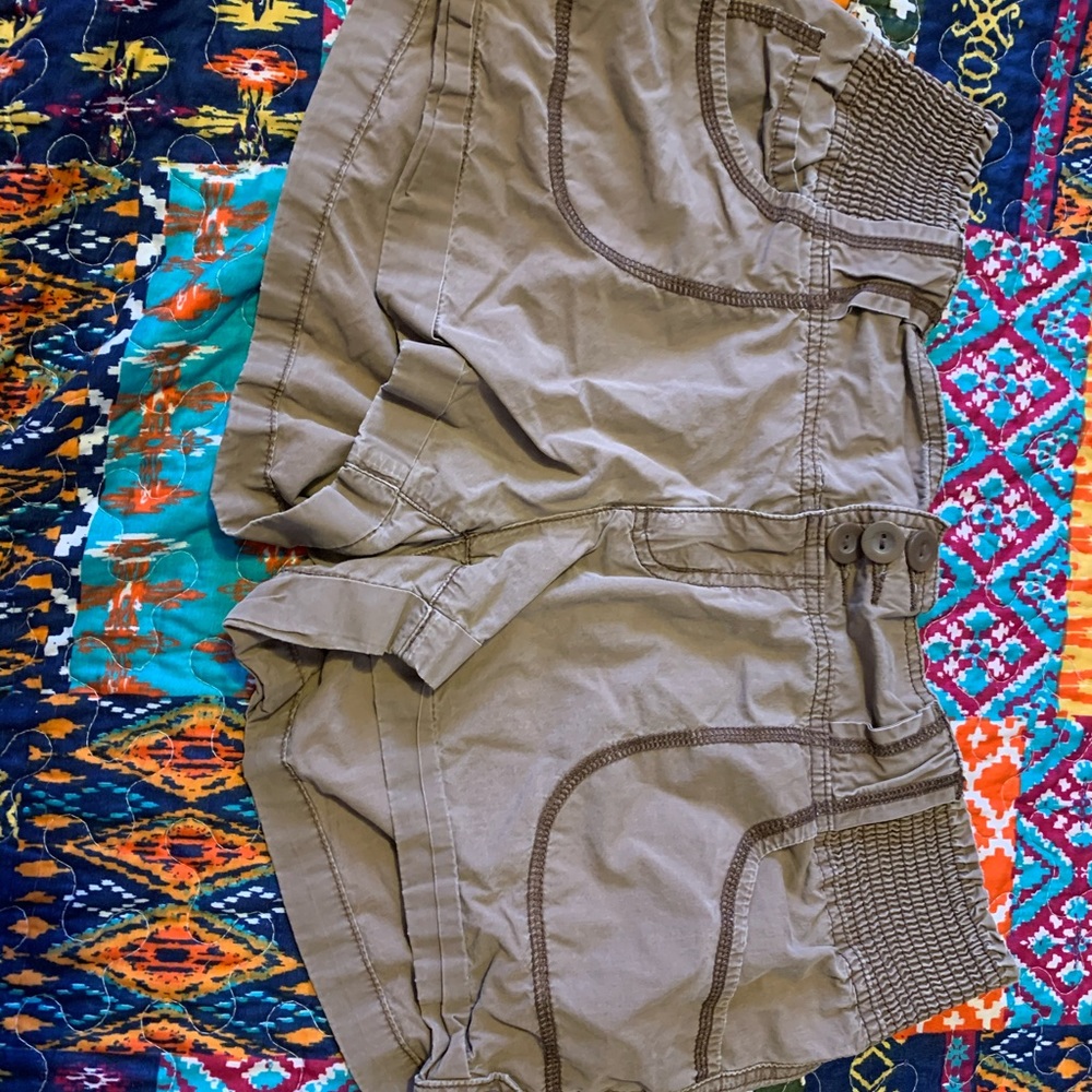 brown jean shorts